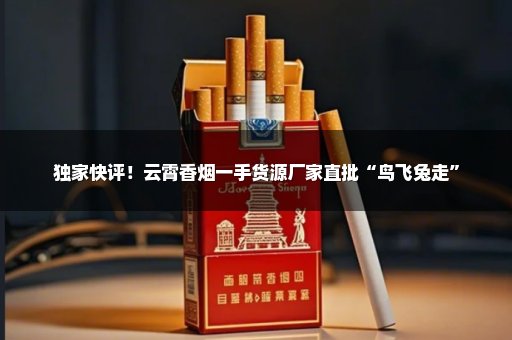 独家快评！云霄香烟一手货源厂家直批“鸟飞兔走”